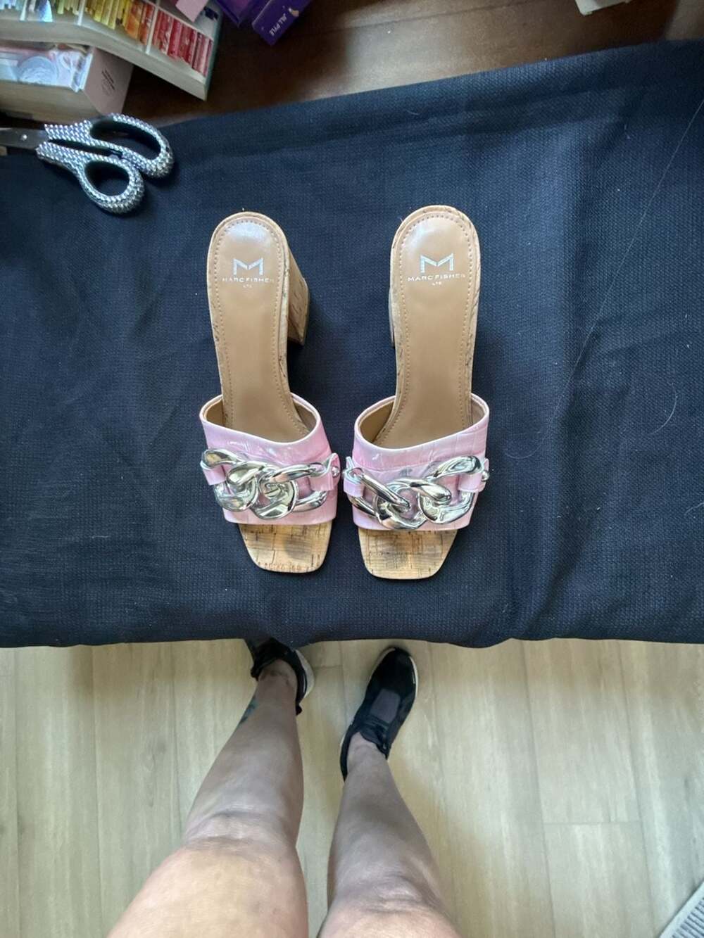 Marc Fisher LTD Naniya Chain Slide Sandals Size 6.5M Pink